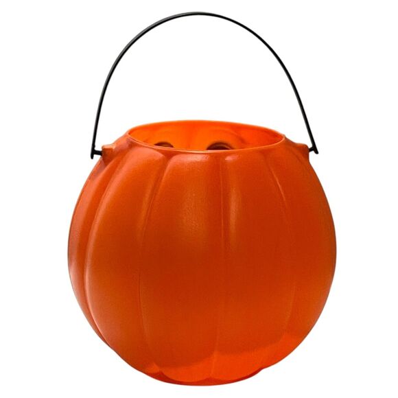 Vintage Grand Venture 1997 10" Pumpkin Pail Blow Mold Basket Fall Halloween NOS - Picture 4 of 8